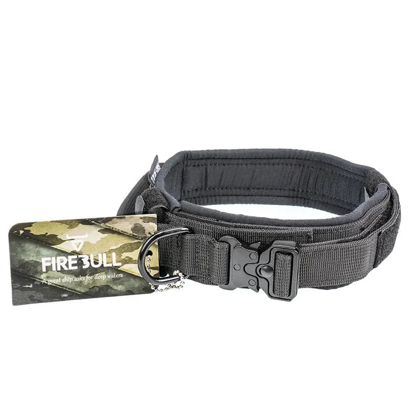 Durable Tactical Dog Collar Adjustable Nylon Dog Collar Leash For Medium Large Dog