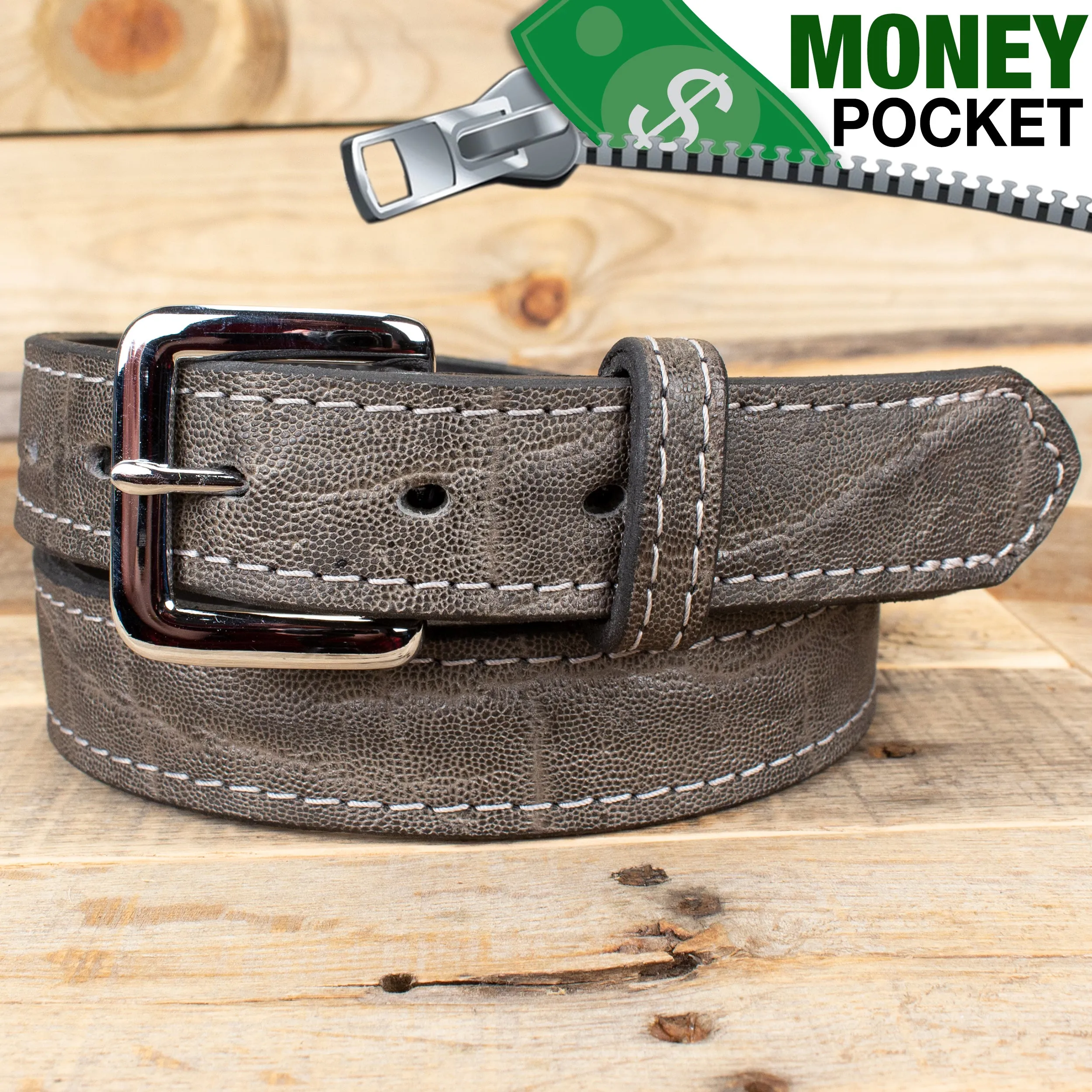 Elephant Gray Money Belt