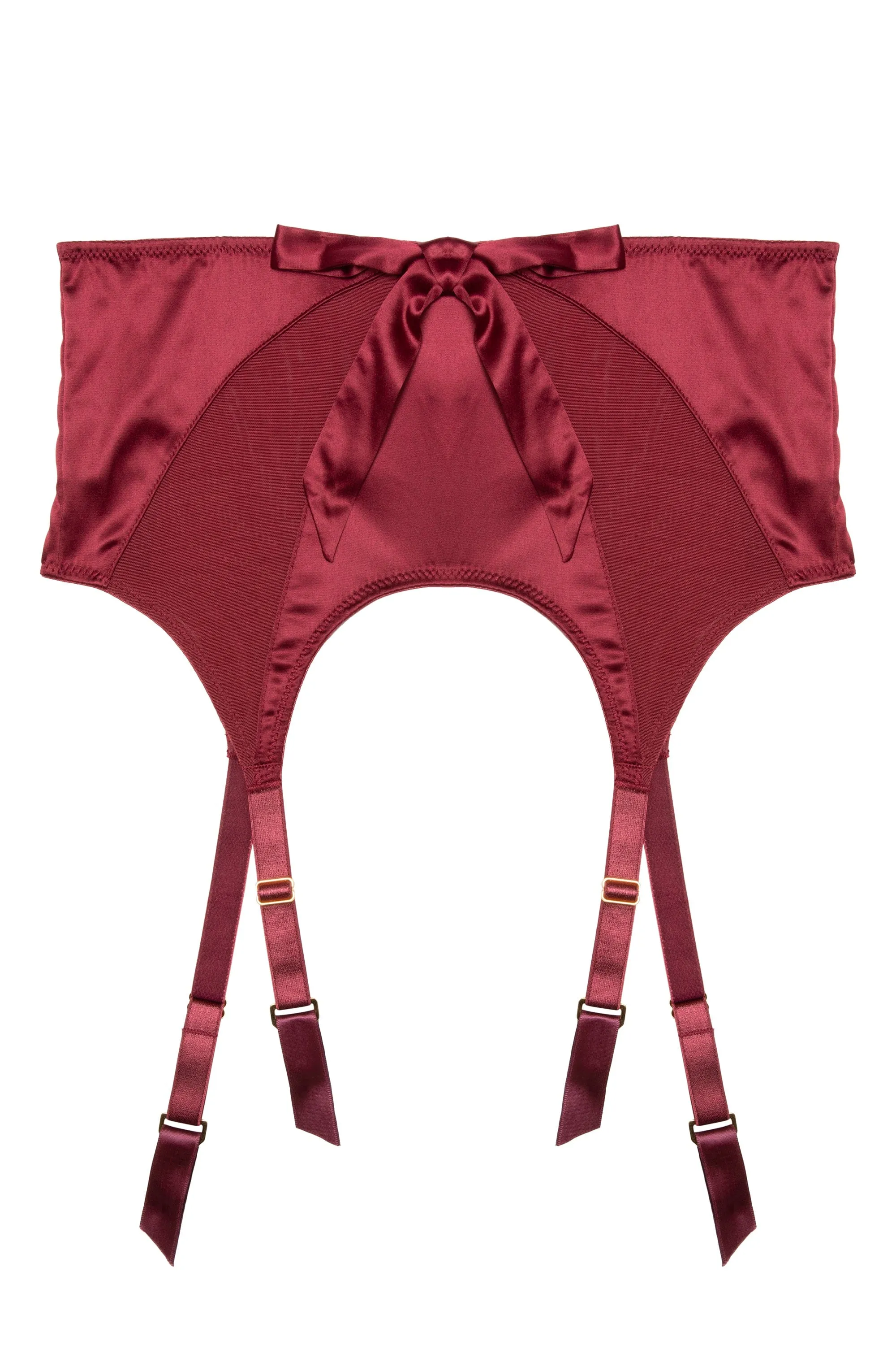 Etta Red Mesh And Satin Suspender Belt