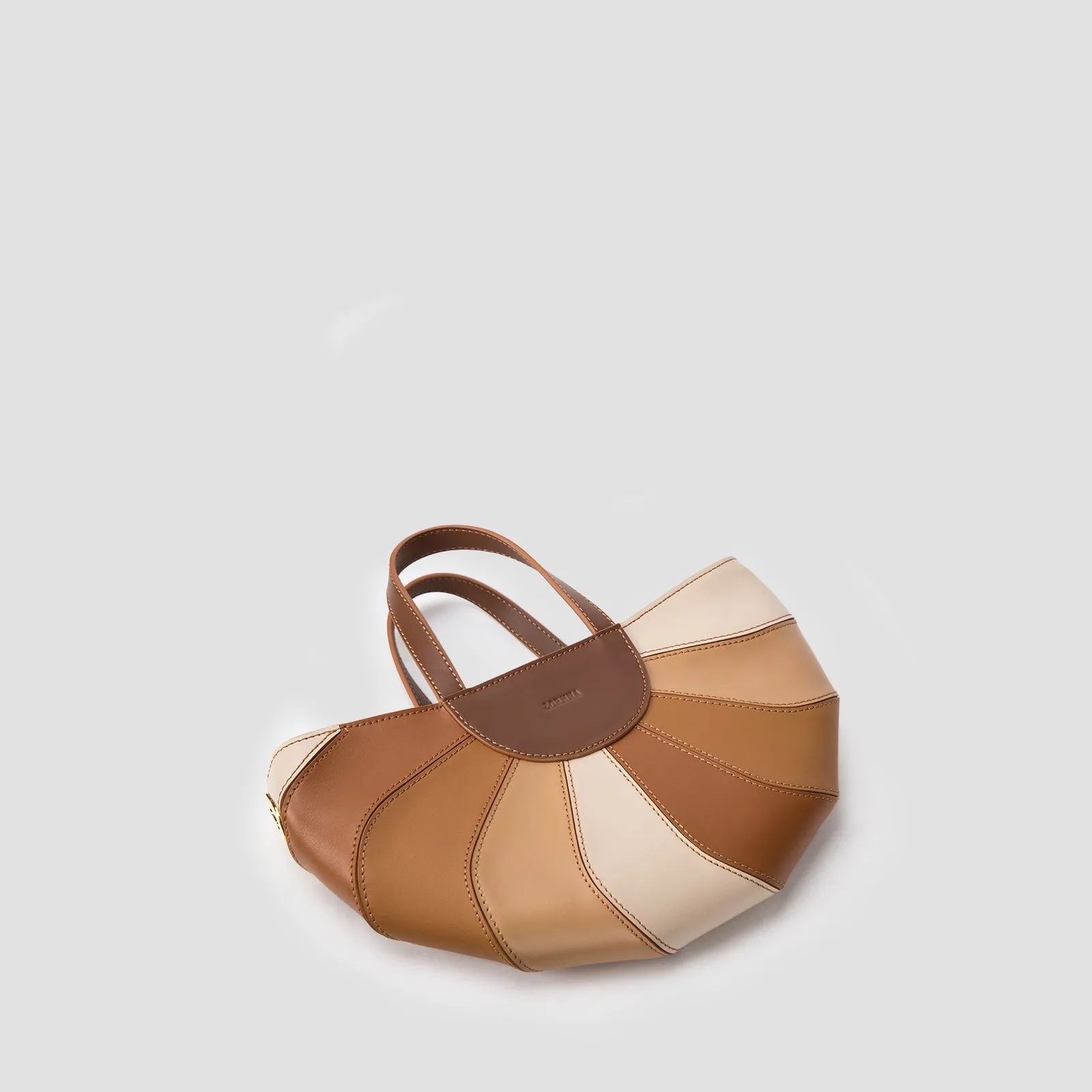 Fan Handbag Purse Brown