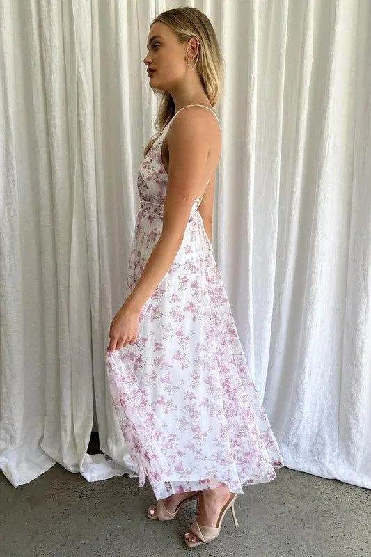 Floral Printed Plunging Neck Maxi Dress *Online Only*