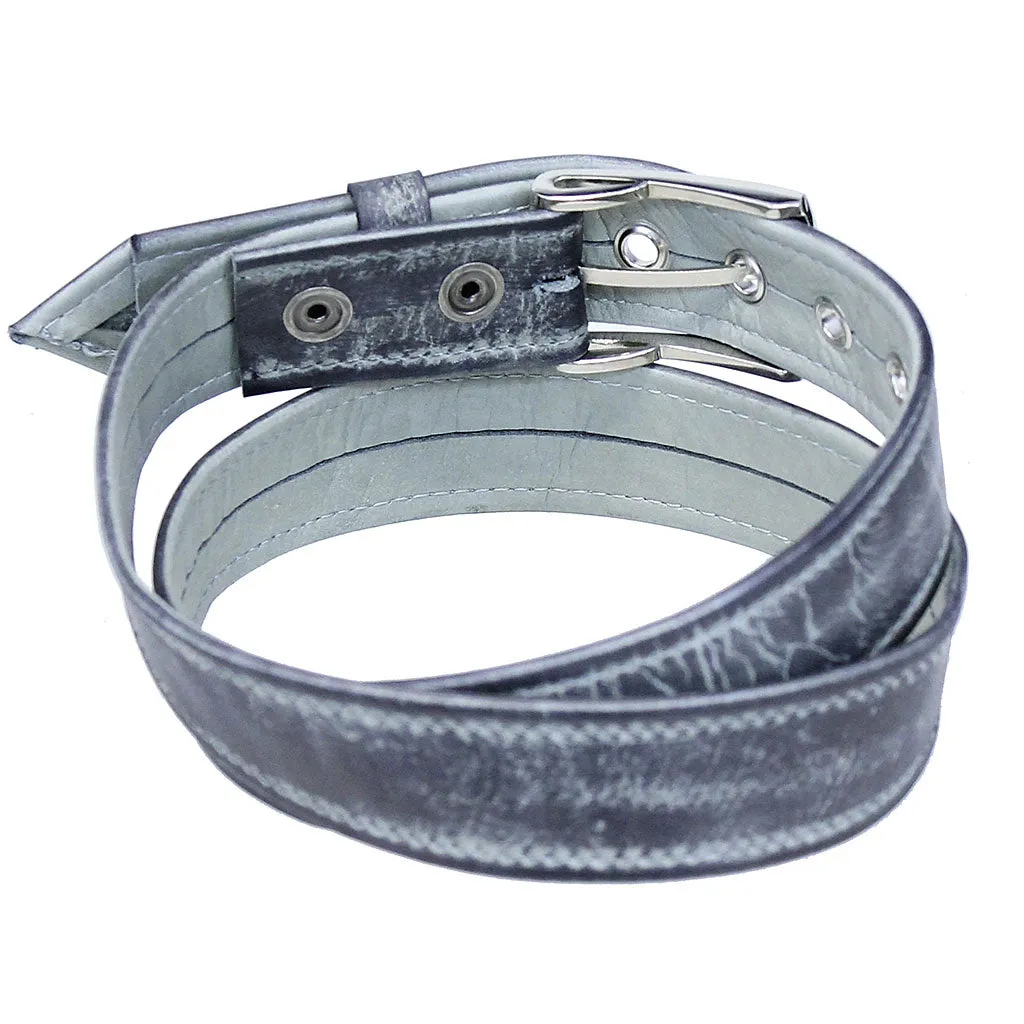 Gray Vintage Rub Leather Belt #BTA2401GY