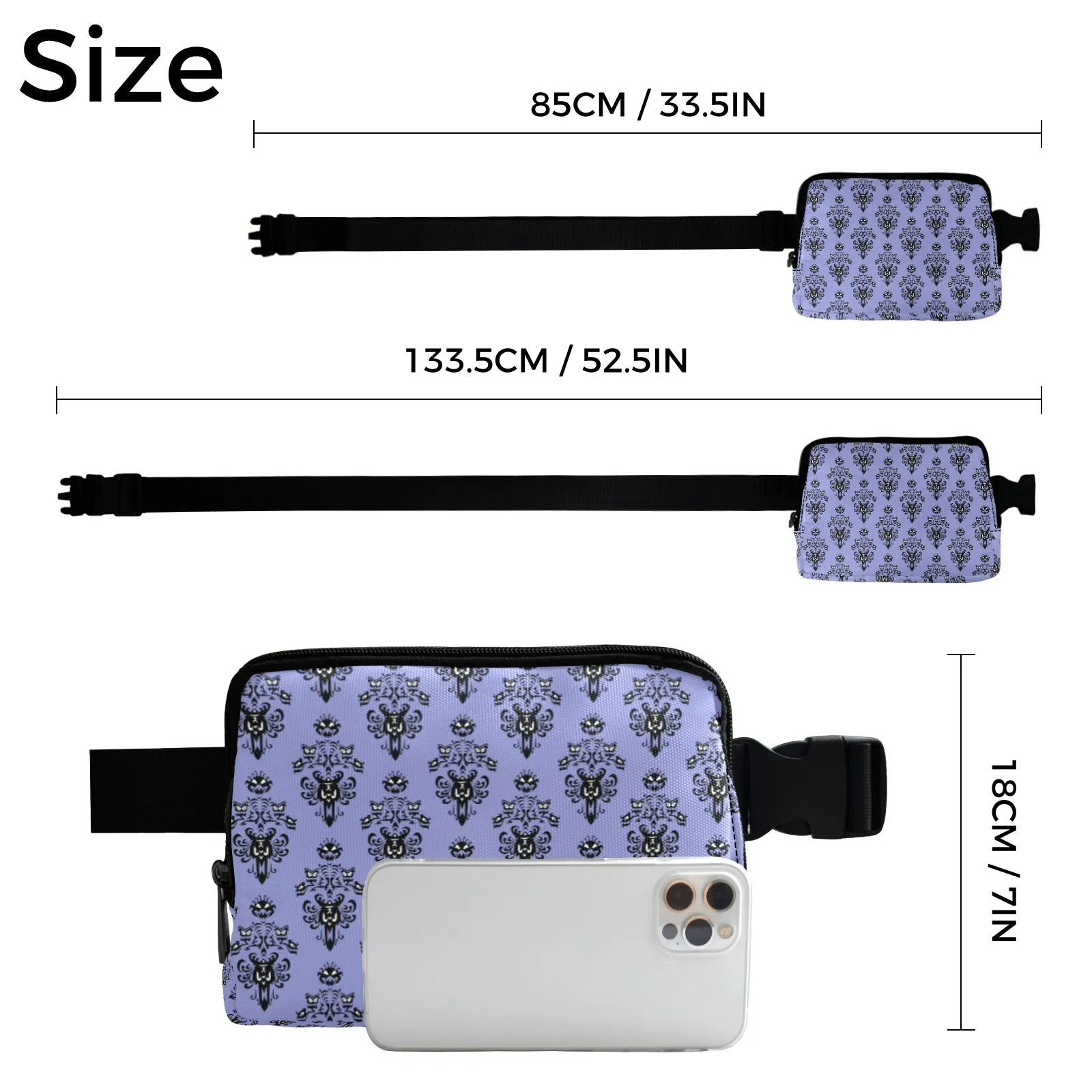 Haunted Mansion Wallpaper Belt Bag