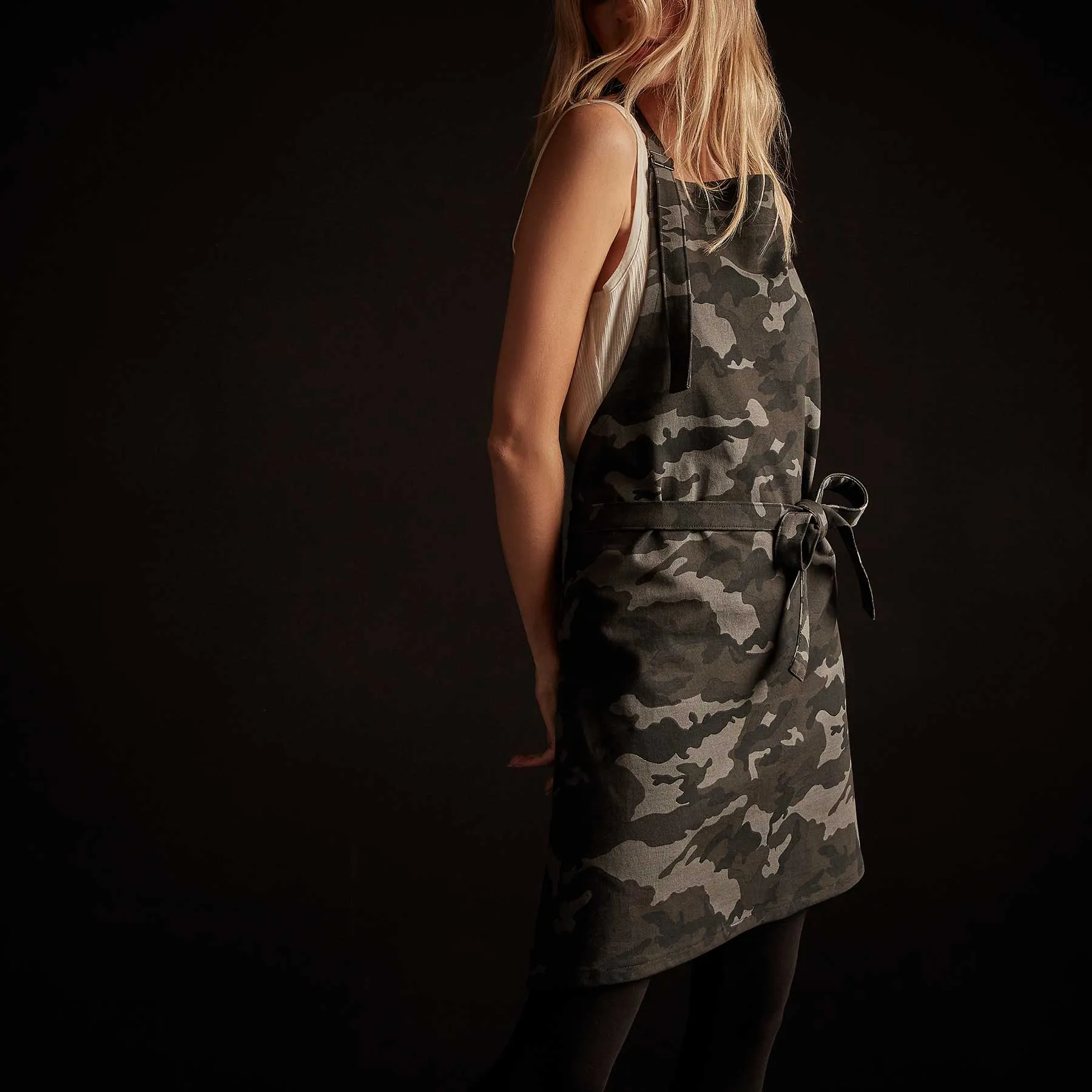 Heavy Jersey Camo Chef's Apron - Night Camo