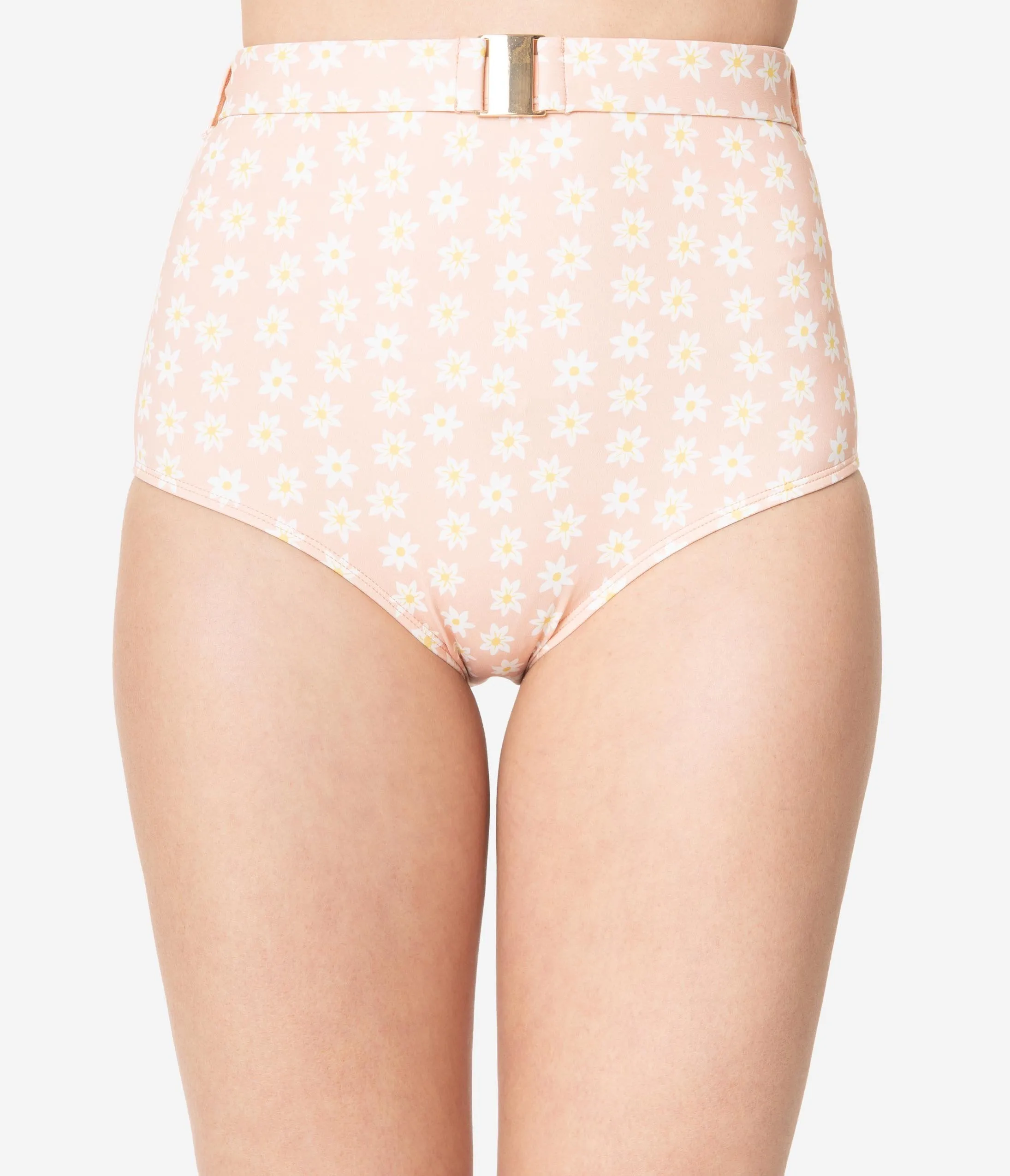 Kingdom & State Peach & Ivory Daisy Print Swim Bottoms