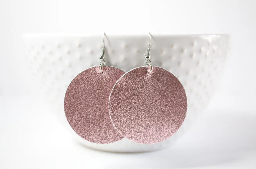 Leather Circle Earrings | 19 Colors