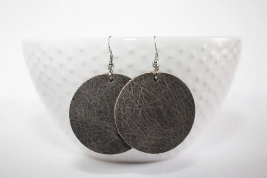 Leather Circle Earrings | 19 Colors