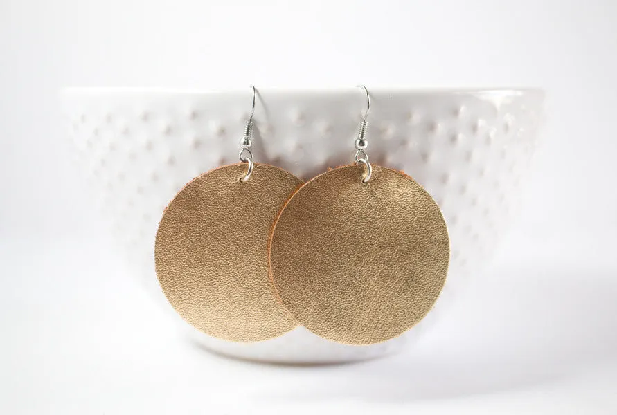 Leather Circle Earrings | 19 Colors