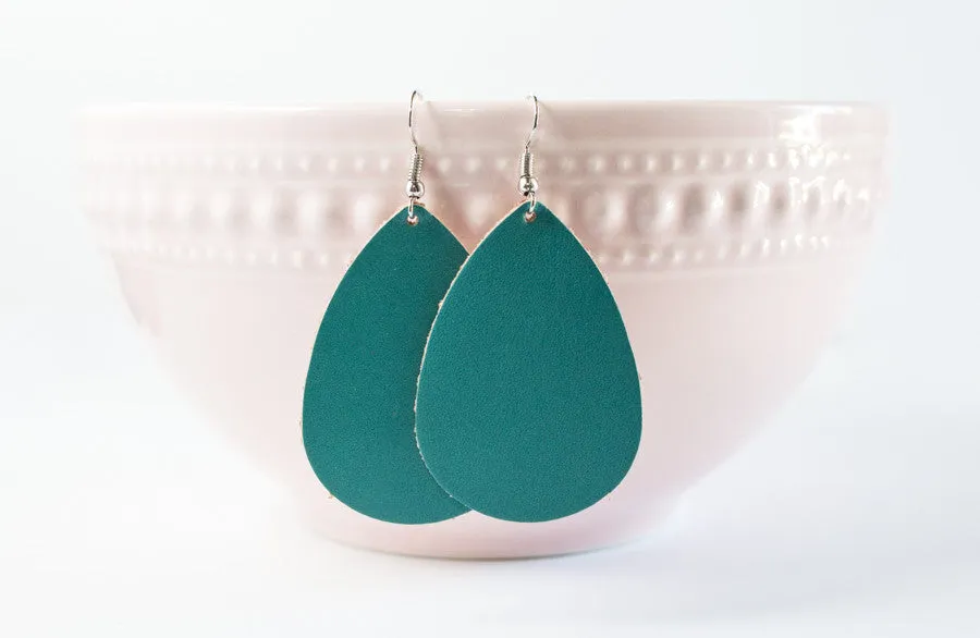 Leather Tear Drop Earrings | 26 Colors