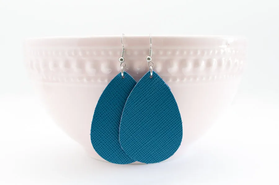 Leather Tear Drop Earrings | 26 Colors