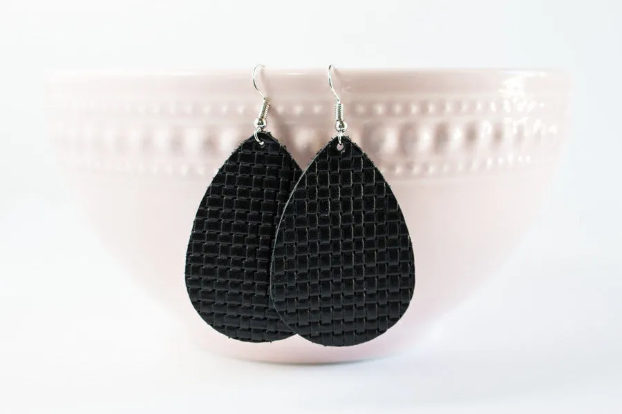 Leather Tear Drop Earrings | 26 Colors