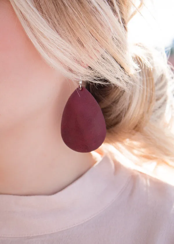 Leather Tear Drop Earrings | 26 Colors