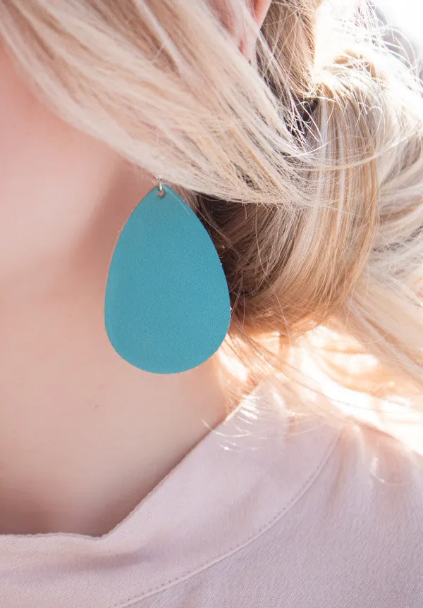 Leather Tear Drop Earrings | 26 Colors