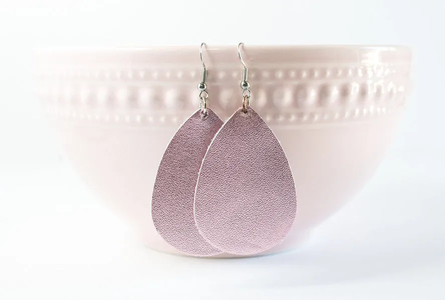 Leather Tear Drop Earrings | 26 Colors