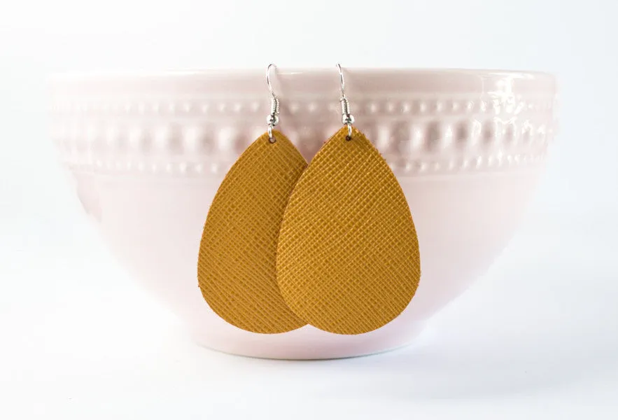 Leather Tear Drop Earrings | 26 Colors