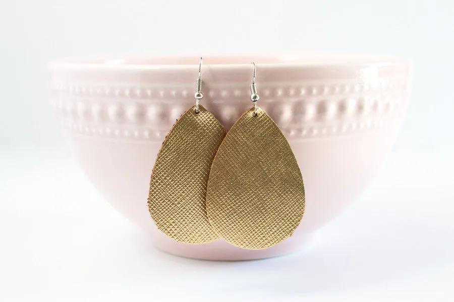 Leather Tear Drop Earrings | 26 Colors