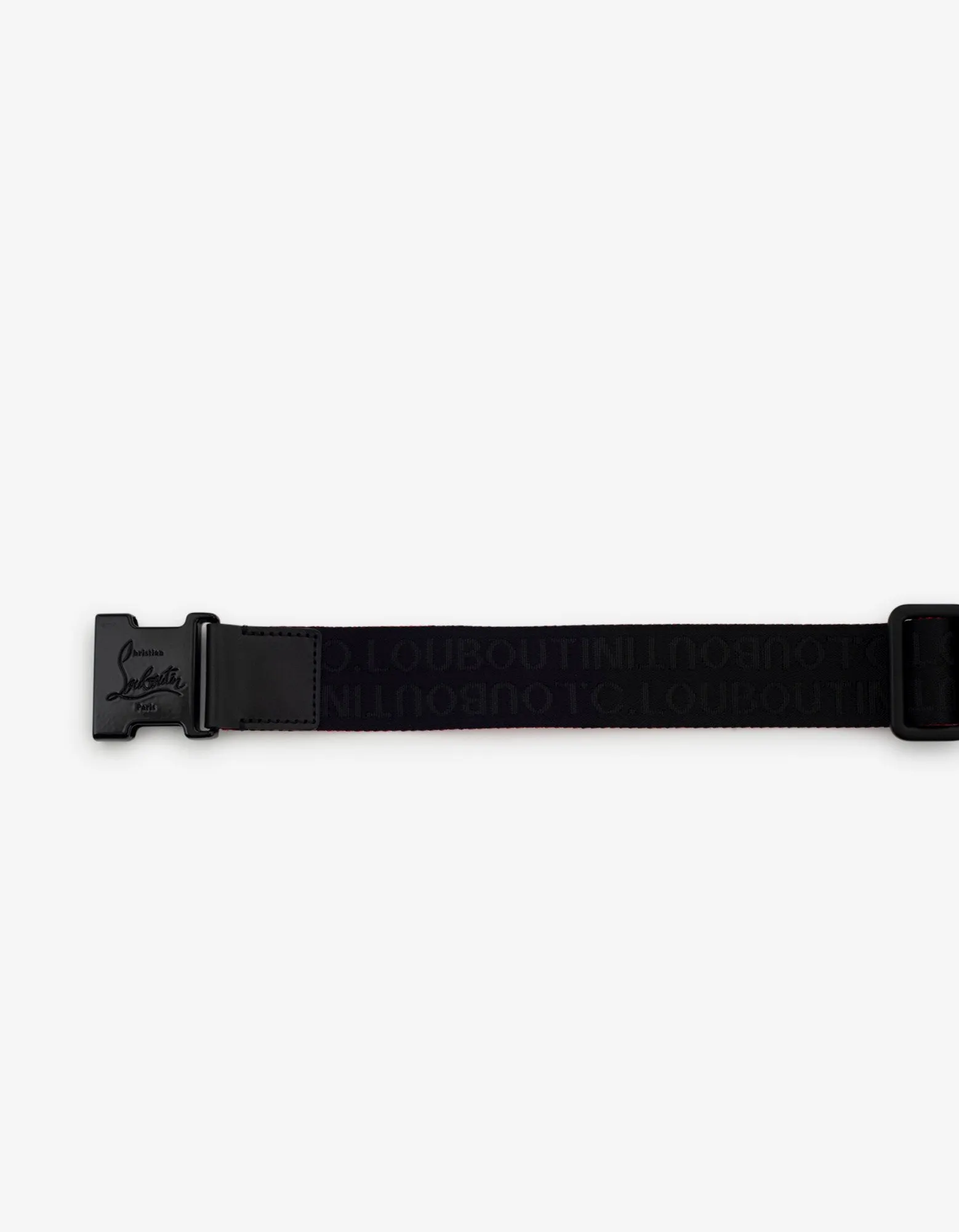 Loubiclic Black Nylon Logo Jacquard Belt -