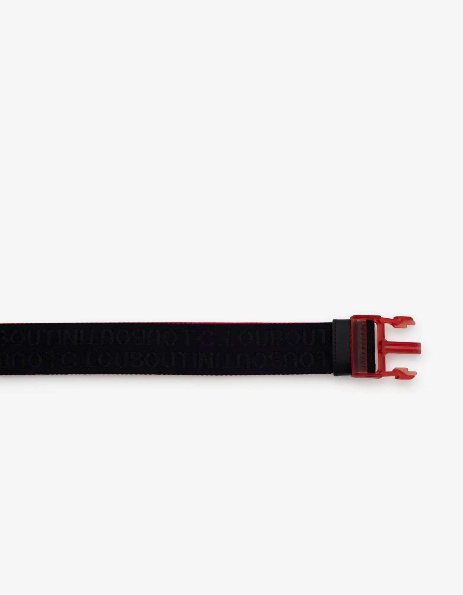 Loubiclic Black Nylon Logo Jacquard Belt -