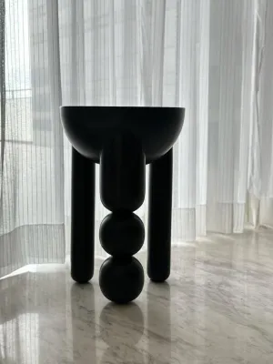 Mangowood Round Spheres End Table For Living Room