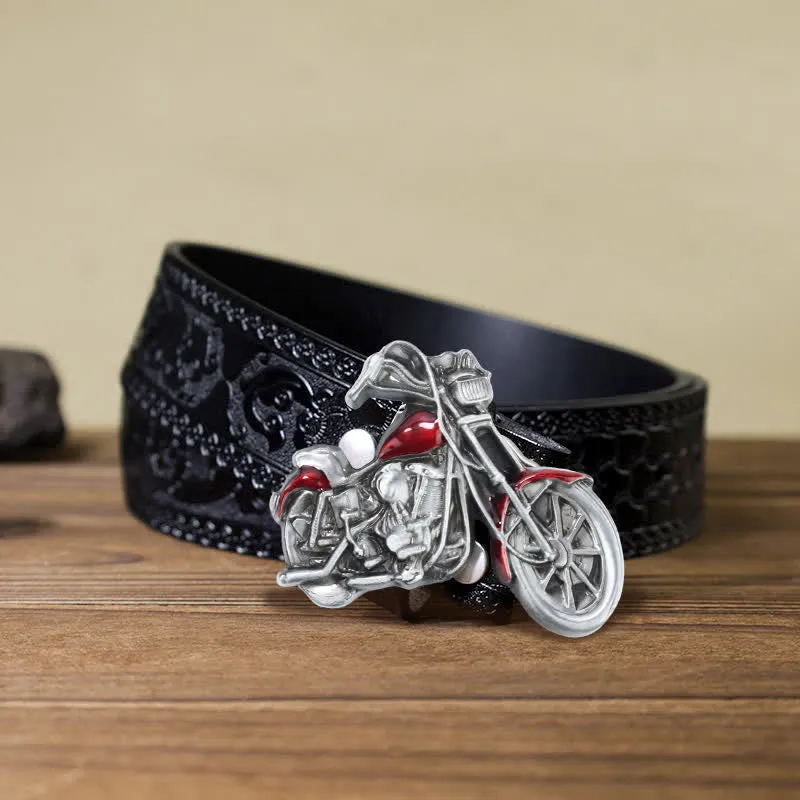 Men's DIY Cool Motorcycle Buckle Leather Belt