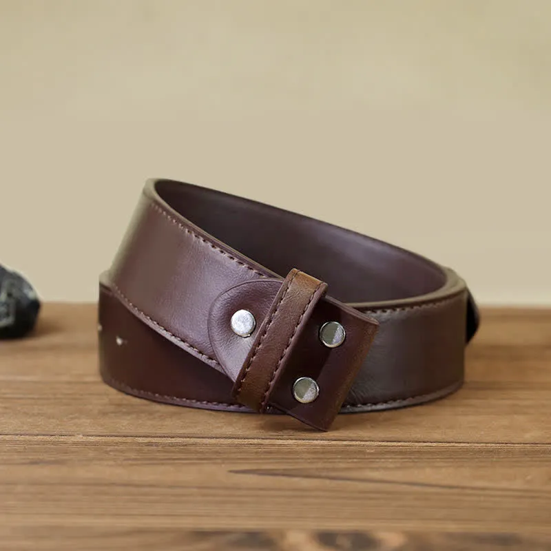 Men's DIY Double Pistol Poker Buckle Leather Belt