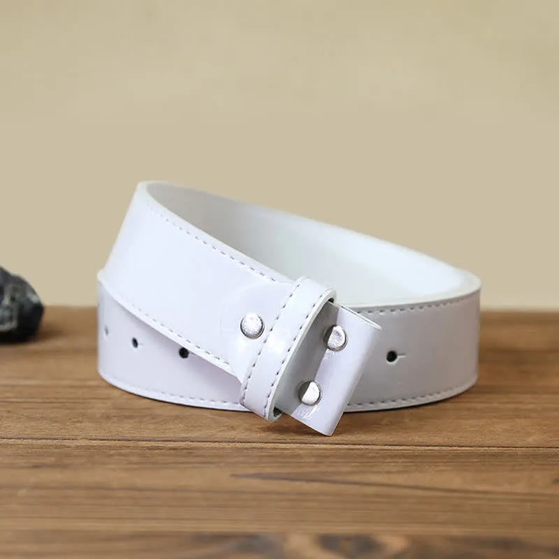 Men's DIY Enamel Wild Life Deer Buckle Leather Belt