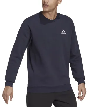 Men's Feel Cozy Essentials Regular Fit Fleece Sweatshirt with Embroidered Adidas Logo