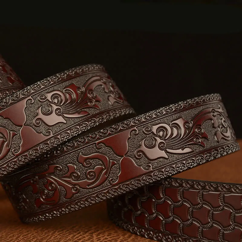 Men's Legend Of Hungry Wolves Leather Belt