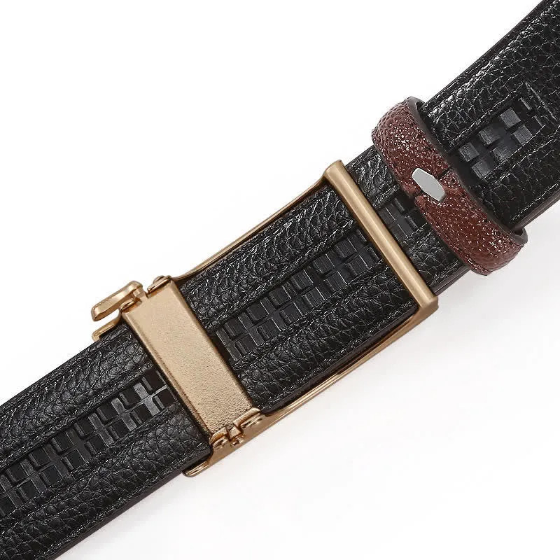 Men's Pearl Crocodile Pattern Leather Ratchet Belt