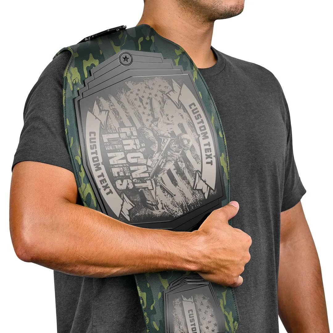 Military Engraved Championship Belt - Gunmetal Gray