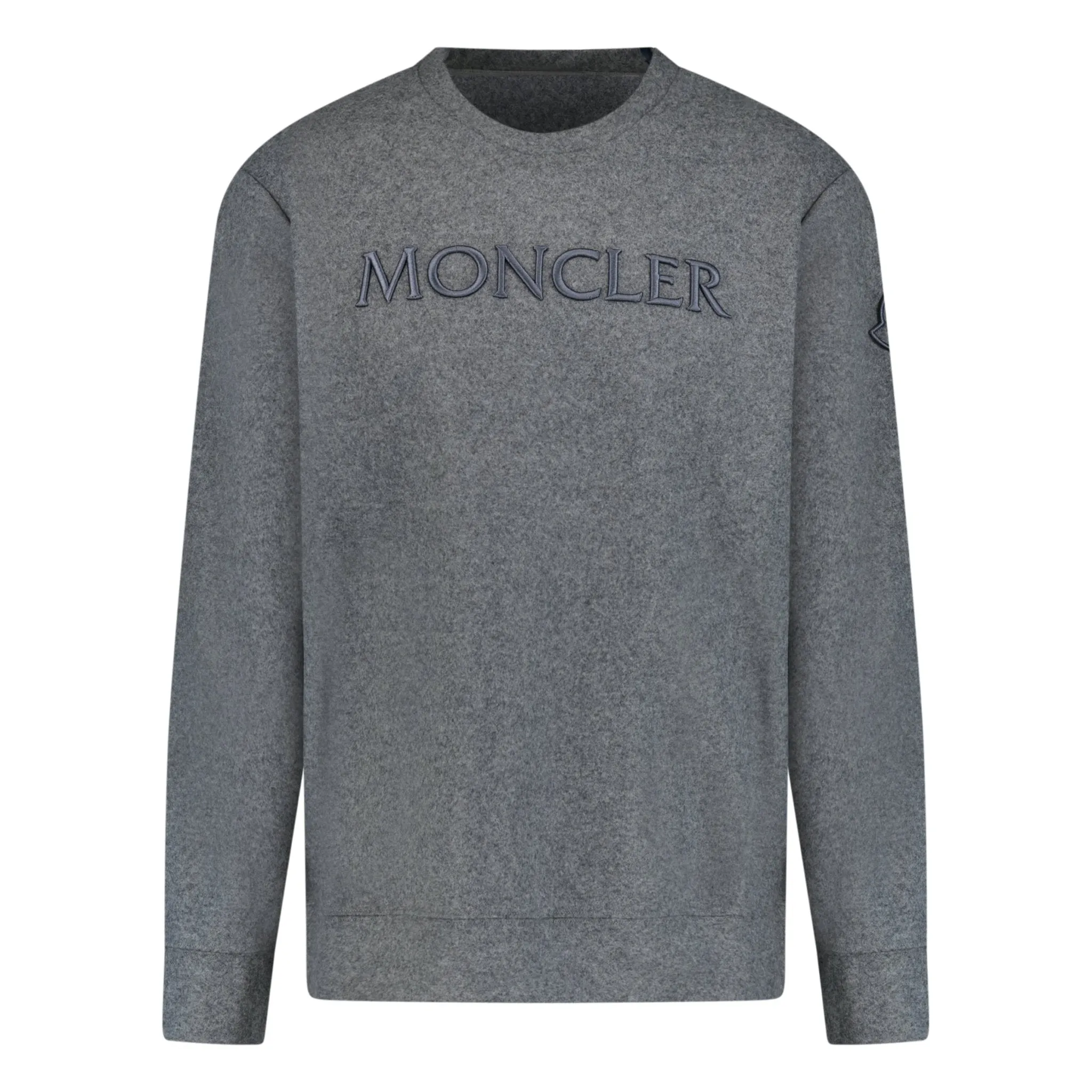 MONCLER FLEECE LOGO SWEATSHIRT GREY