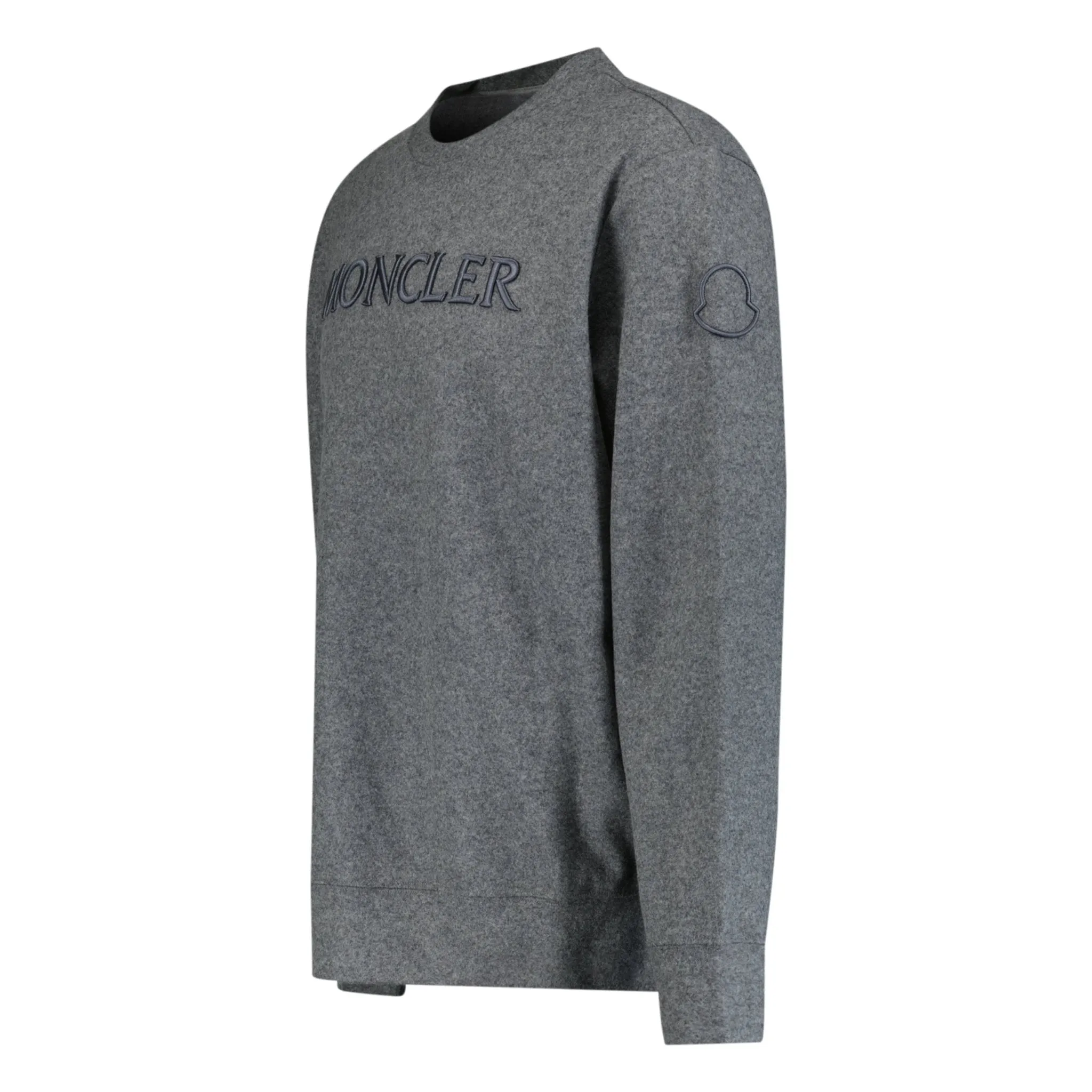 MONCLER FLEECE LOGO SWEATSHIRT GREY