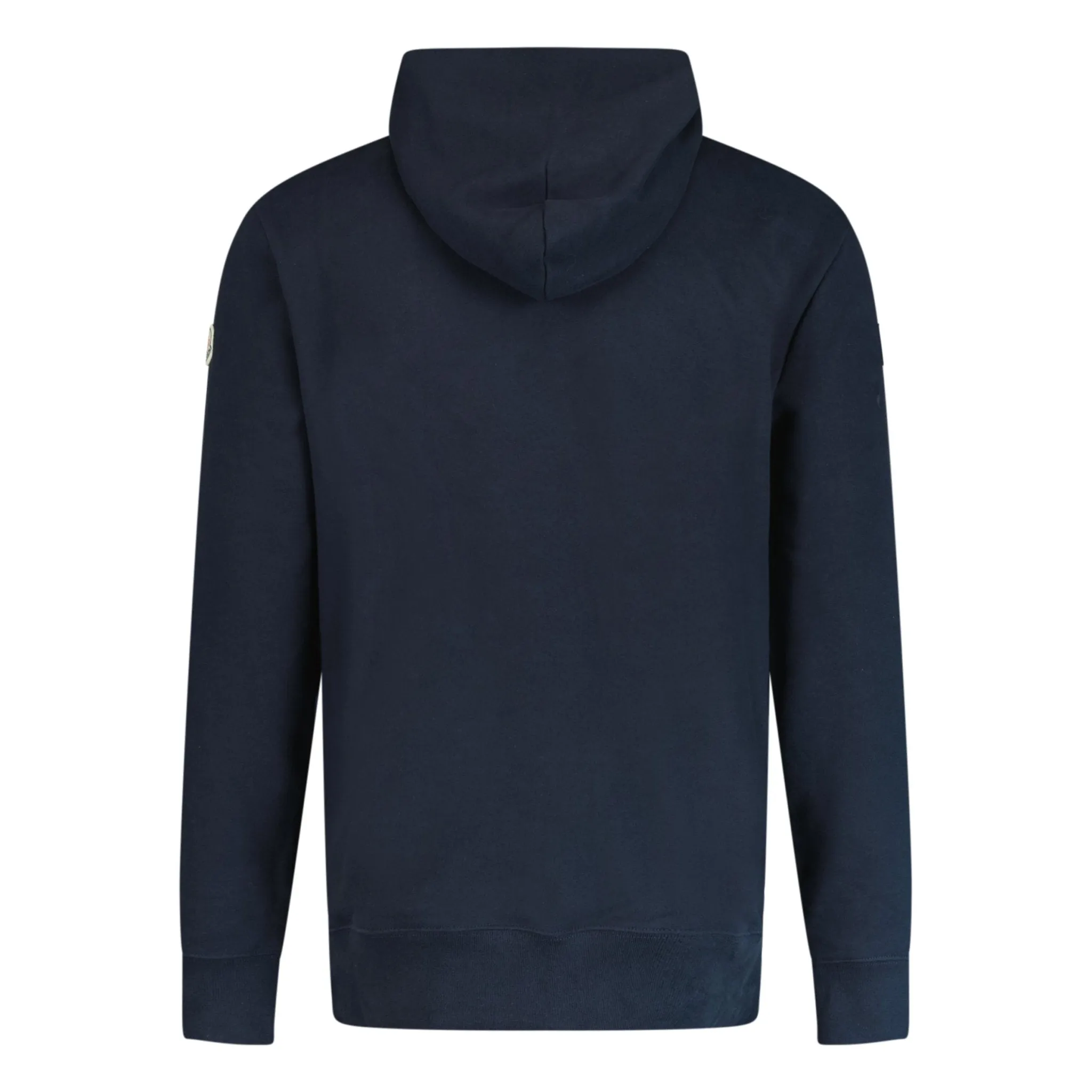 MONCLER LOGO PATCH PULLOVER HOODIE NAVY BLUE