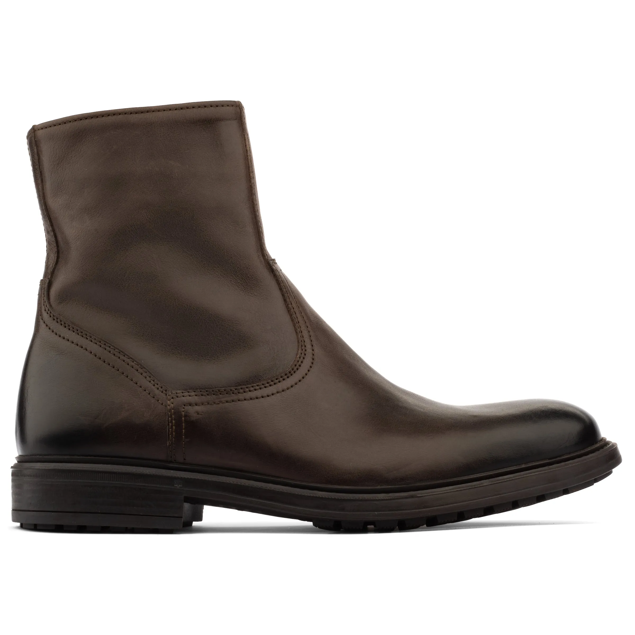 Muller Dark Brown Calf Zip Boot