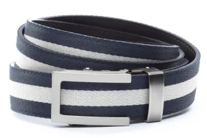 Navy w/White Stripe with Traditional in Gunmetal Buckle (1.25")