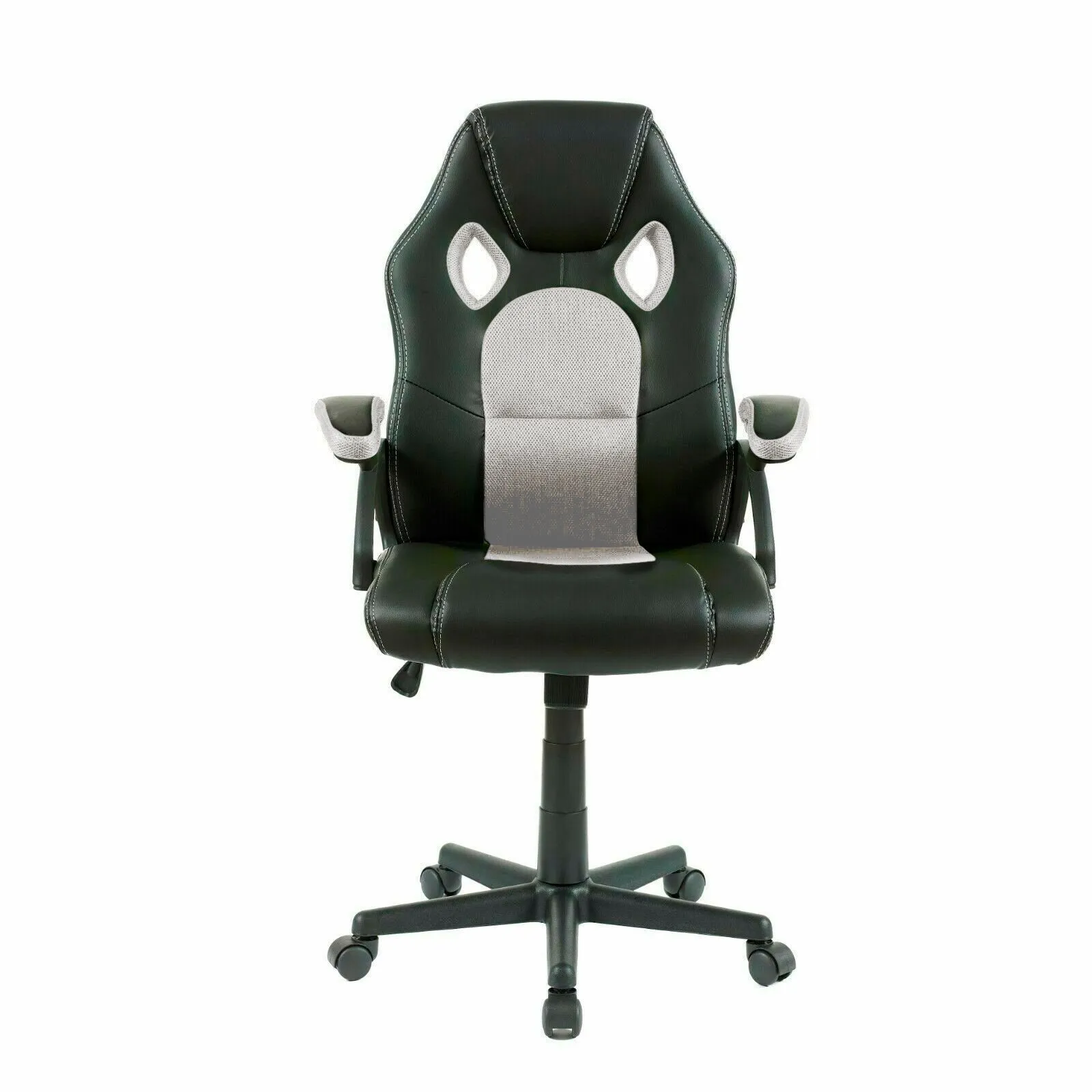 Neo White/Black Leather Mesh Office Chair