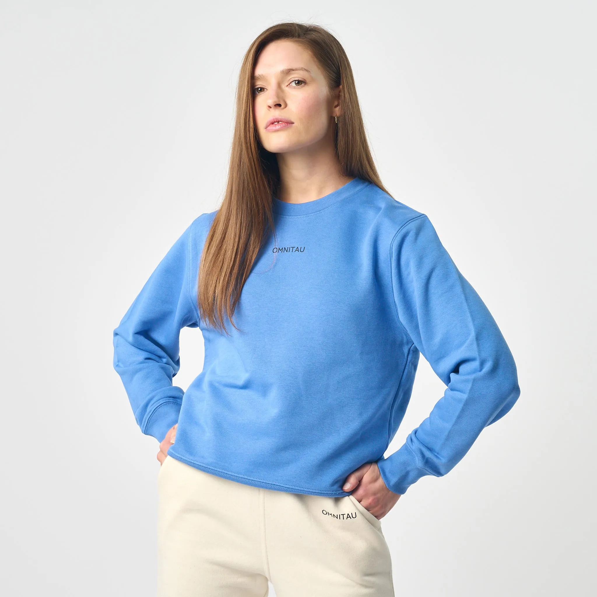 Omnitau Women's Ellyse Organic Cotton Medium Fit Sweatshirt - Blue