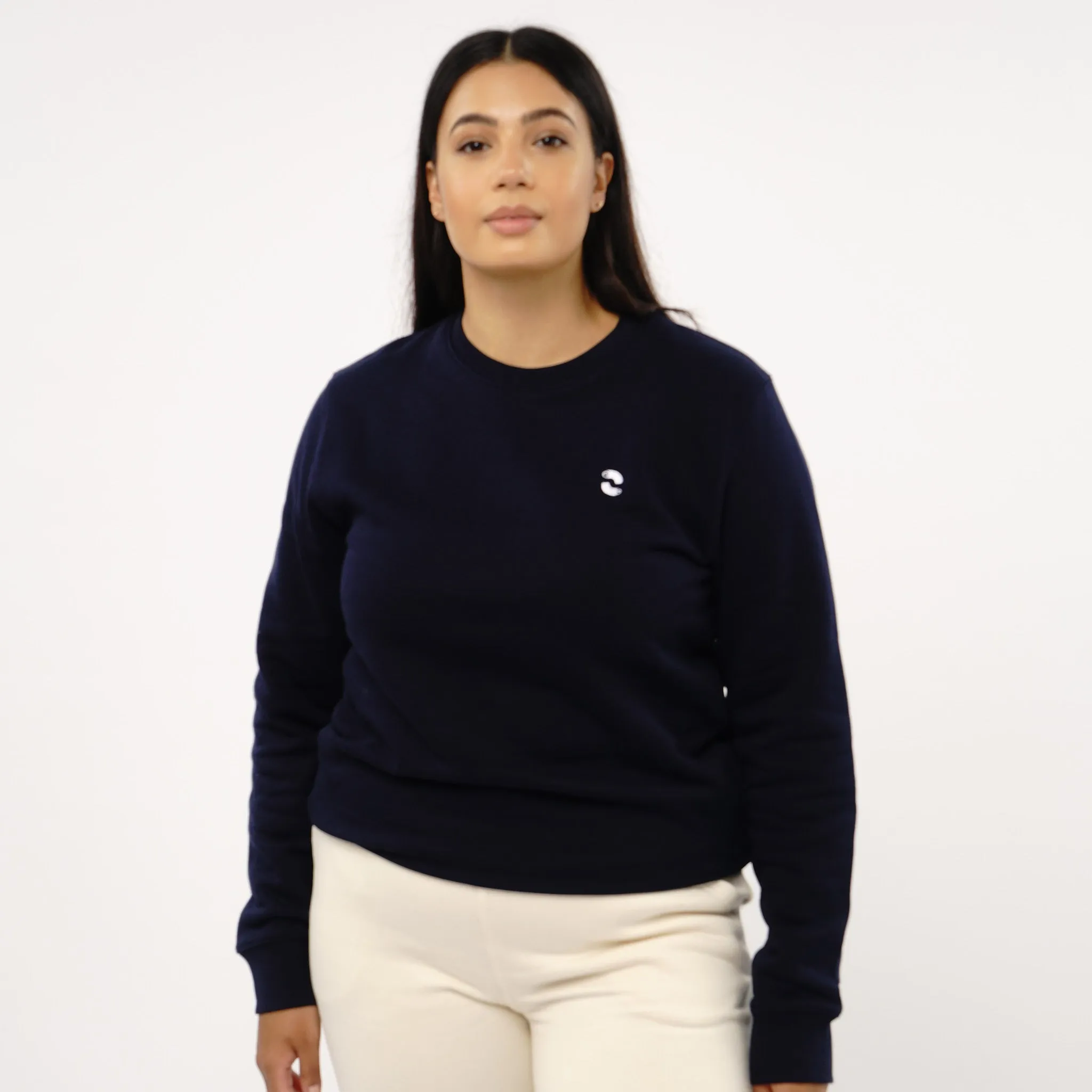 Omnitau Women's Prime Organic Cotton Crew Neck Sweatshirt - Navy