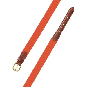 Orange Belgian Stretch Leather Tab Belt