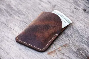 personalize Minimal Hand Stitched Card Holder, LEATHER CARDHOLDER, Groom Gift, Men Wallet, Fathers Day Gift # 2004