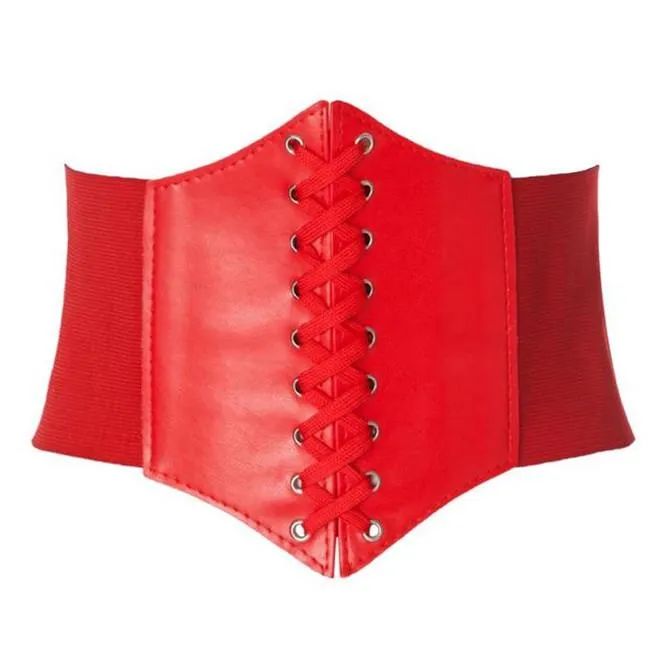 Plastic Waist Strap Rivet Women's Ultra-wide Fashion Court Girdle Ladies Wide Belt