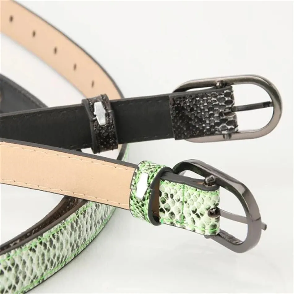 Pre Order:  Green Python Faux Leather Belt