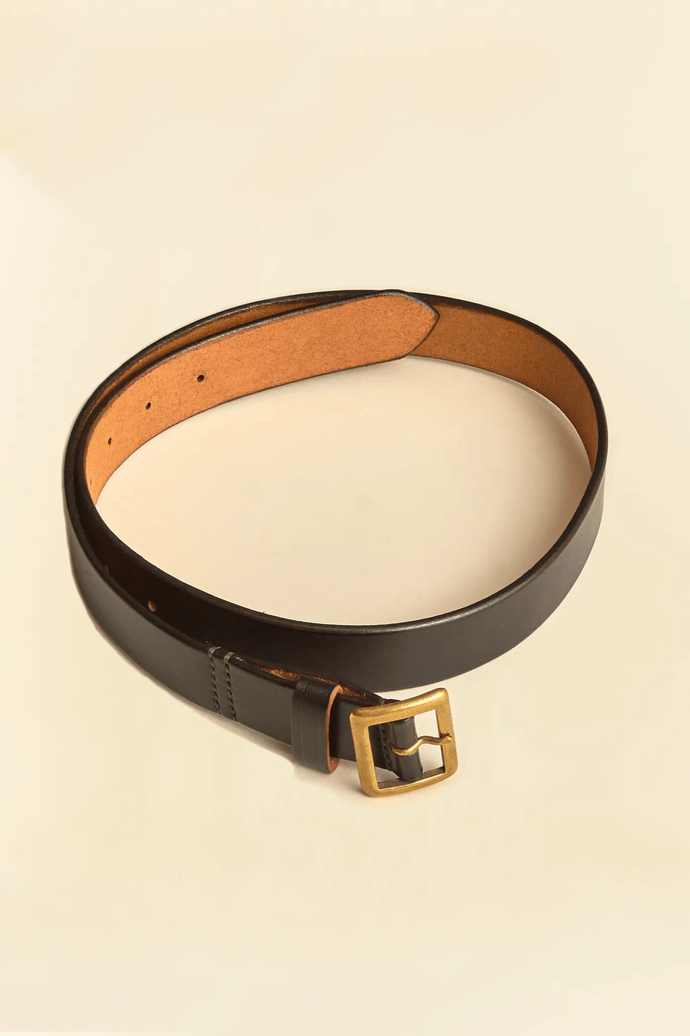 Ragtime Leather 30mm Garrison Belt - Black / Brass