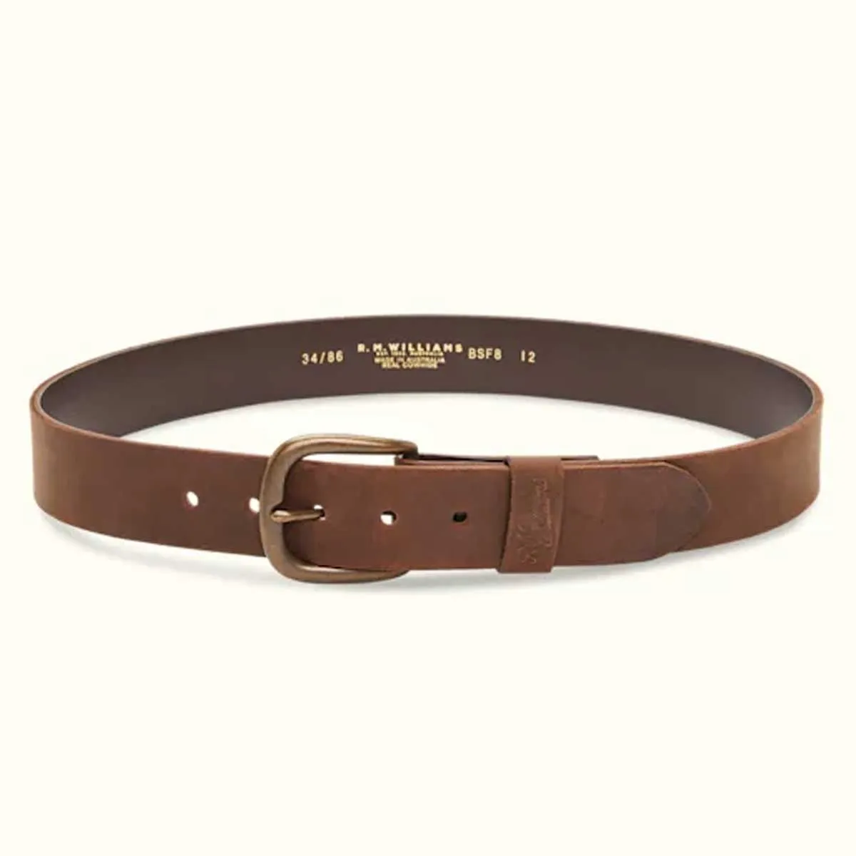 RM WILLIAMS Goodwood Double Butt Leather 1.5" Belt - Mens - Bark