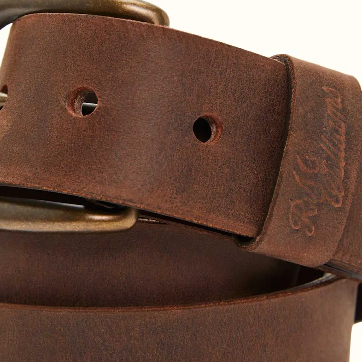 RM WILLIAMS Goodwood Double Butt Leather 1.5" Belt - Mens - Bark