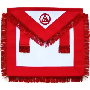 Royal Arch Member Chapter Apron - Red Triple Tau with Fringe Tassels