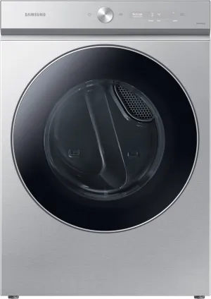 Samsung BESPOKE DVG53BB8900T 27 Inch Gas Smart Dryer with 7.6 Cu. Ft. Capacity, AI Optimal Dry, Super Speed Dry, MultiControl™, AI Smart Dial, Wi-Fi, 20 Dry Cycles, Sensor Dry: Silver Steel