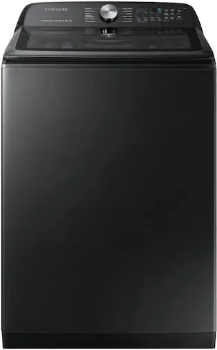 Samsung WA50R5400AV 28 Inch Top Load Washer with 5.0 Cu. Ft. Capacity, Super Speed, Active WaterJet, EZ Access, VRT Plus™ Technology, 12 Wash Cycles, Deep Fill, Smart Care, Child Lock, and ENERGY STAR®: Fingerprint Resistant Black Stainless Steel