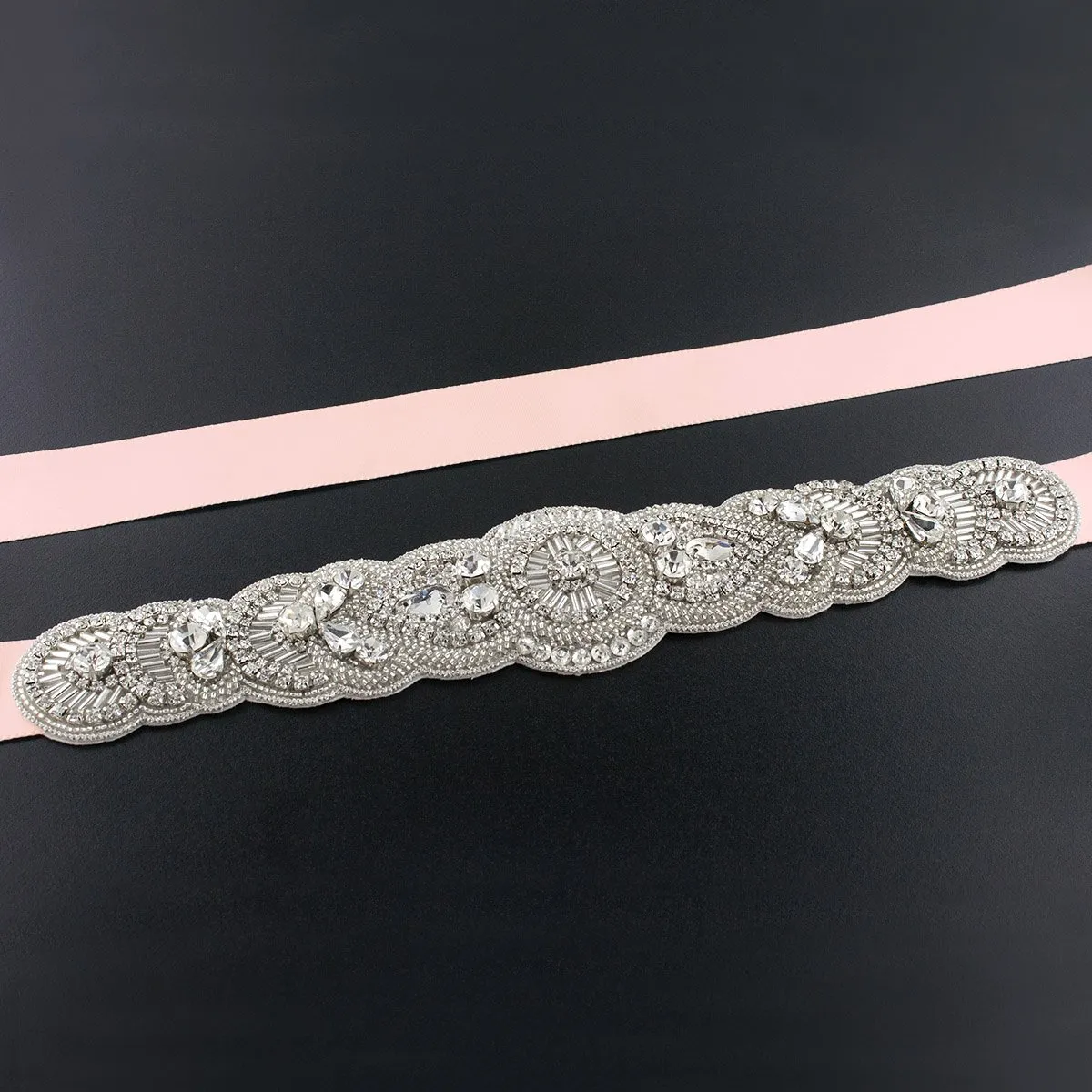 Scalloped Art Deco Bridal Sash