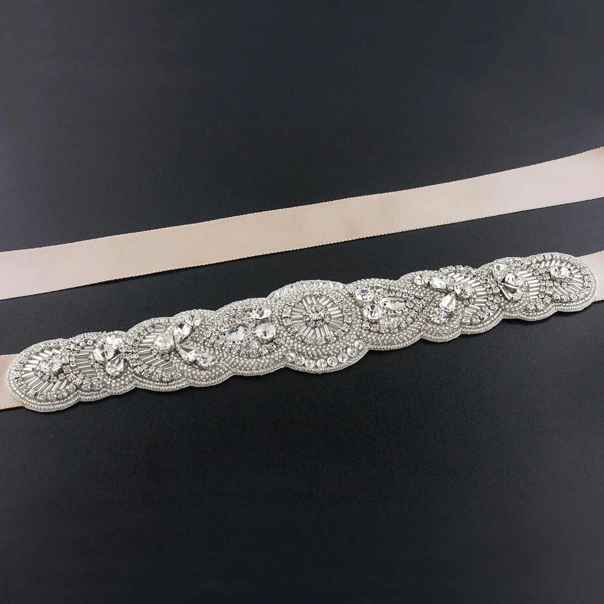 Scalloped Art Deco Bridal Sash